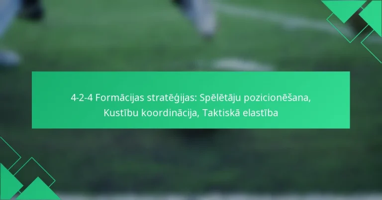 4-2-4 Formācijas stratēģijas: Spēlētāju pozicionēšana, Kustību koordinācija, Taktiskā elastība