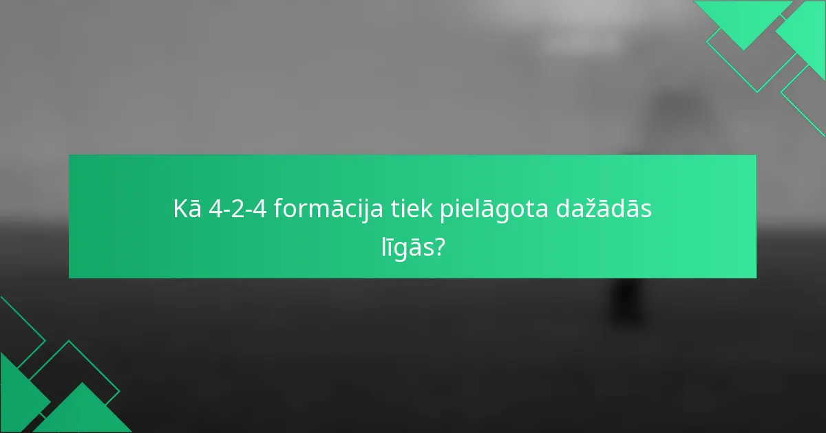 Kā 4-2-4 formācija tiek pielāgota dažādās līgās?