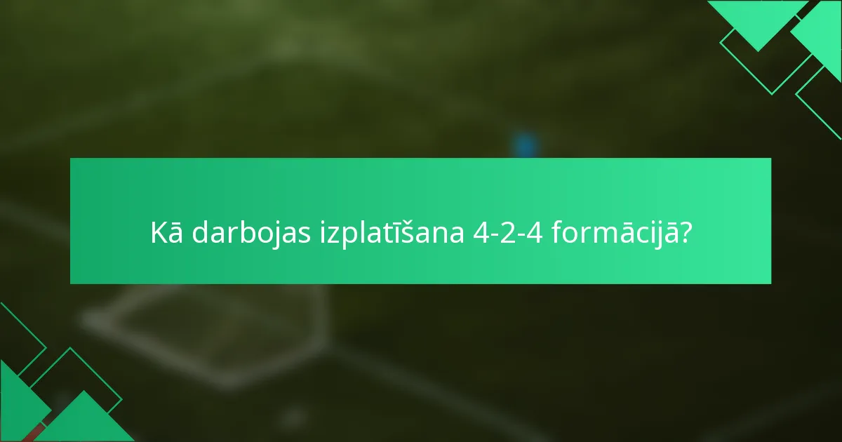 Kā darbojas izplatīšana 4-2-4 formācijā?