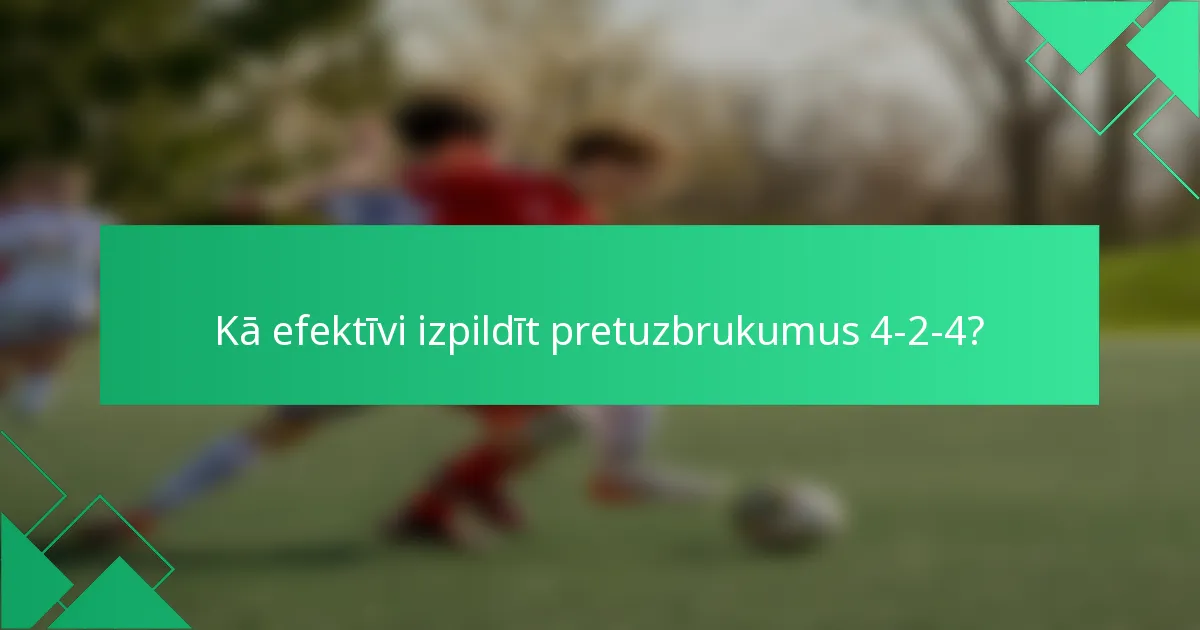 Kā efektīvi izpildīt pretuzbrukumus 4-2-4?