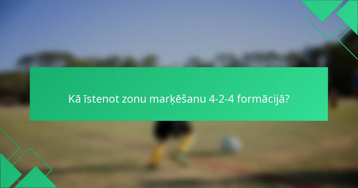 Kā īstenot zonu marķēšanu 4-2-4 formācijā?