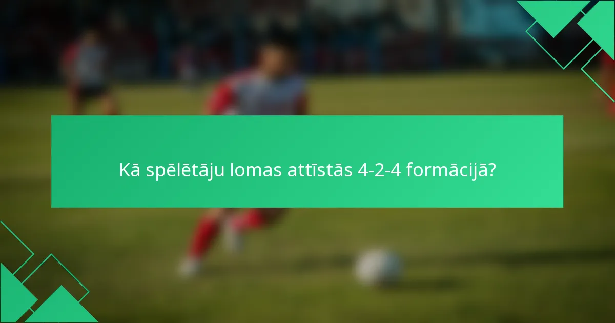 Kā spēlētāju lomas attīstās 4-2-4 formācijā?