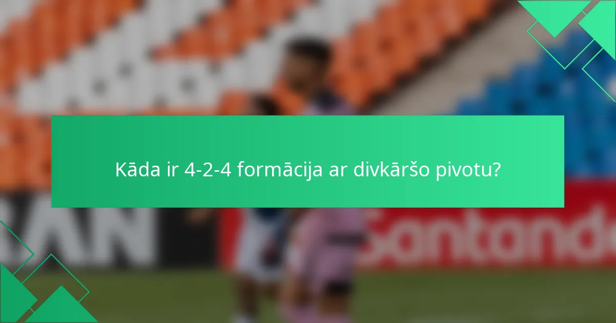Kāda ir 4-2-4 formācija ar divkāršo pivotu?