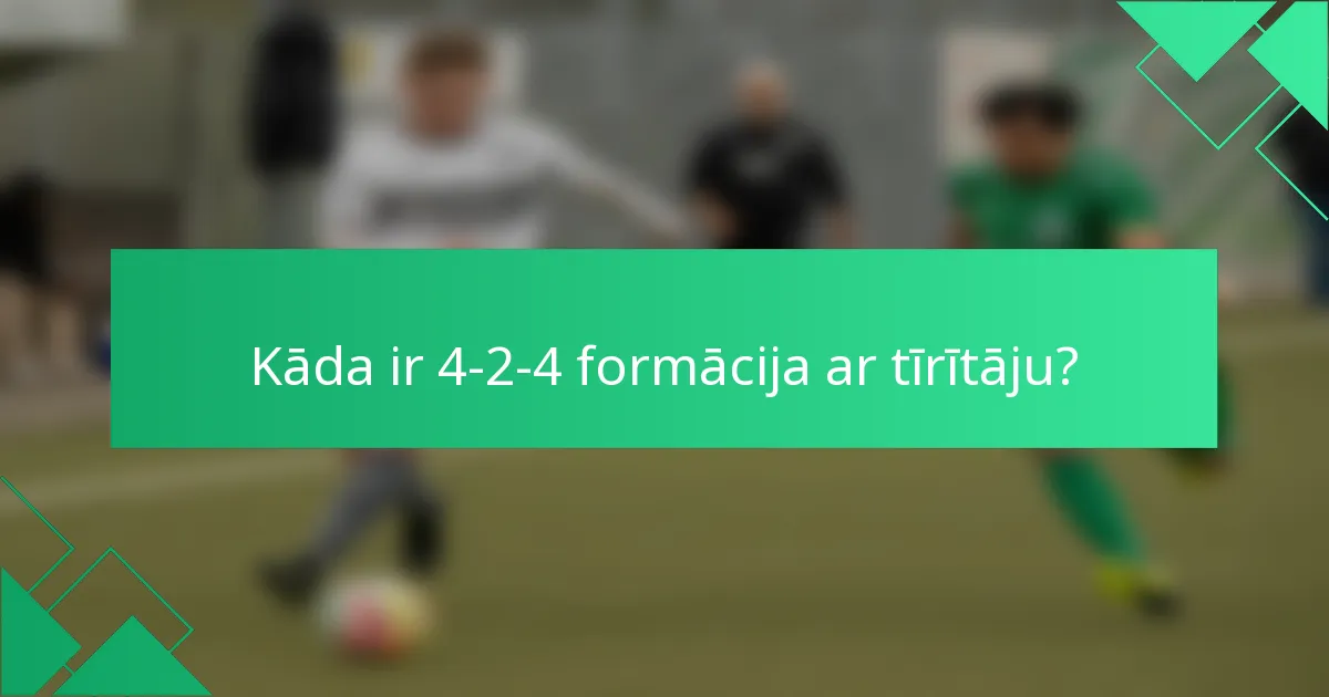 Kāda ir 4-2-4 formācija ar tīrītāju?