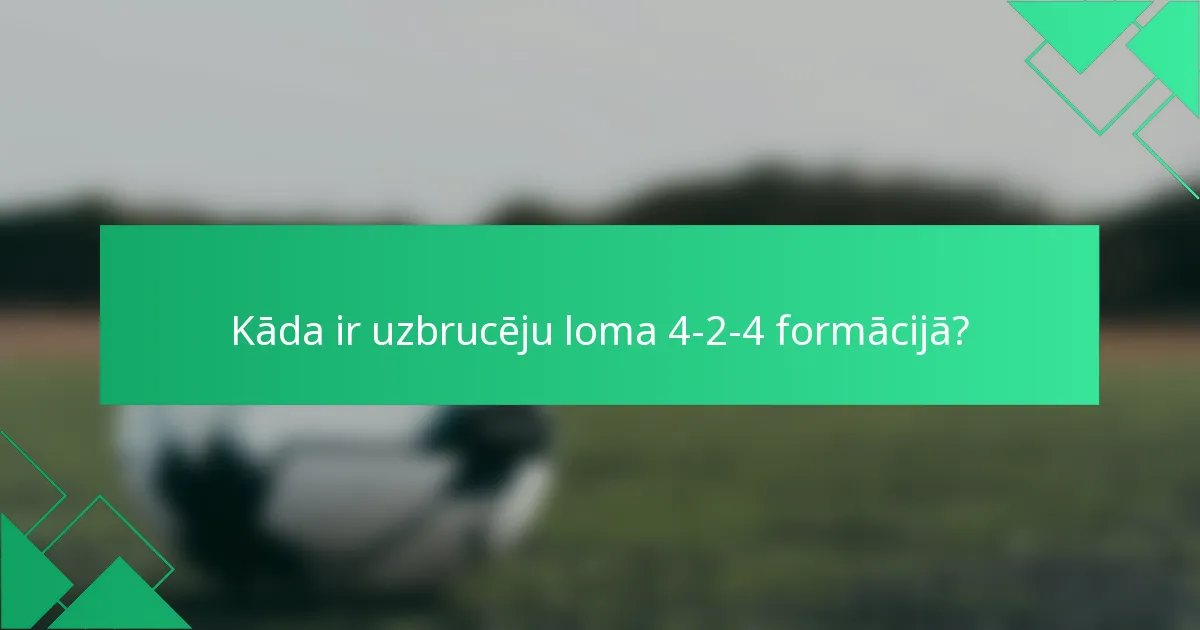Kāda ir uzbrucēju loma 4-2-4 formācijā?