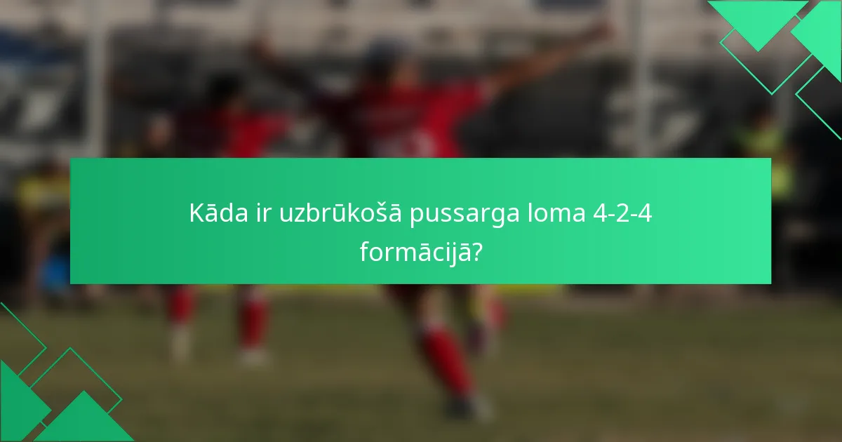 Kāda ir uzbrūkošā pussarga loma 4-2-4 formācijā?
