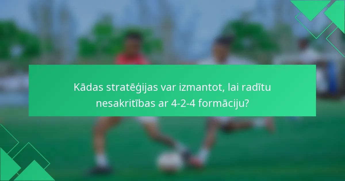 Kādas stratēģijas var izmantot, lai radītu nesakritības ar 4-2-4 formāciju?