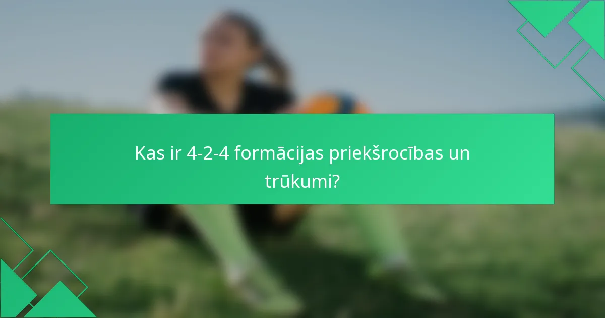 Kas ir 4-2-4 formācijas priekšrocības un trūkumi?